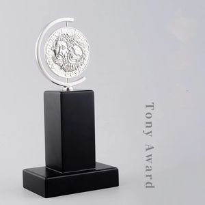 23CM クラシックレプリカ銀メッキ高級トニー賞トロフィー舞台用金属合金木製台座ミュージカルシアター - Product Image 2