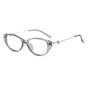 Cat Eye Women <b>Eyeglasses</b> <b>Frames</b> Full Rim Solid Pattern Black Gold Accent Anti Uv Lightweight 2025 6021 - Product Image 2