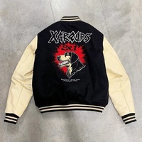 Chaquetas Varsity con Parches Bordados Estampados para Hombre, Chaqueta de Béisbol con Logotipo Personalizado, Chaqueta Vintage con Ribetes