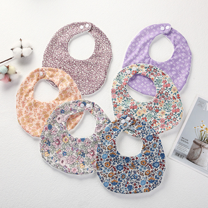 Nuovo arrivo bavaglini da <span class=keywords><strong>bambina</strong></span> con stampa floreale francese in cotone rotondo con <span class=keywords><strong>Bandana</strong></span> Double face impermeabile Super Soft Button - Product Image 1