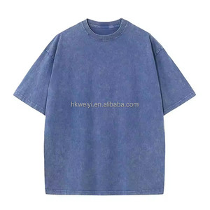 Custom Printed Logo Blank T-Shirt, 230GSM Cotton Knitted, Washed Old Loose Large Size American Retro Hip Hop Short Sleeve - Product Image 3