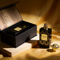 Vente en gros d'usine : Flacons de parfum tendance en verre transparent noir floqué, 30ML 50ML, flacons carrés vides avec boîte cadeau, OEM ODM