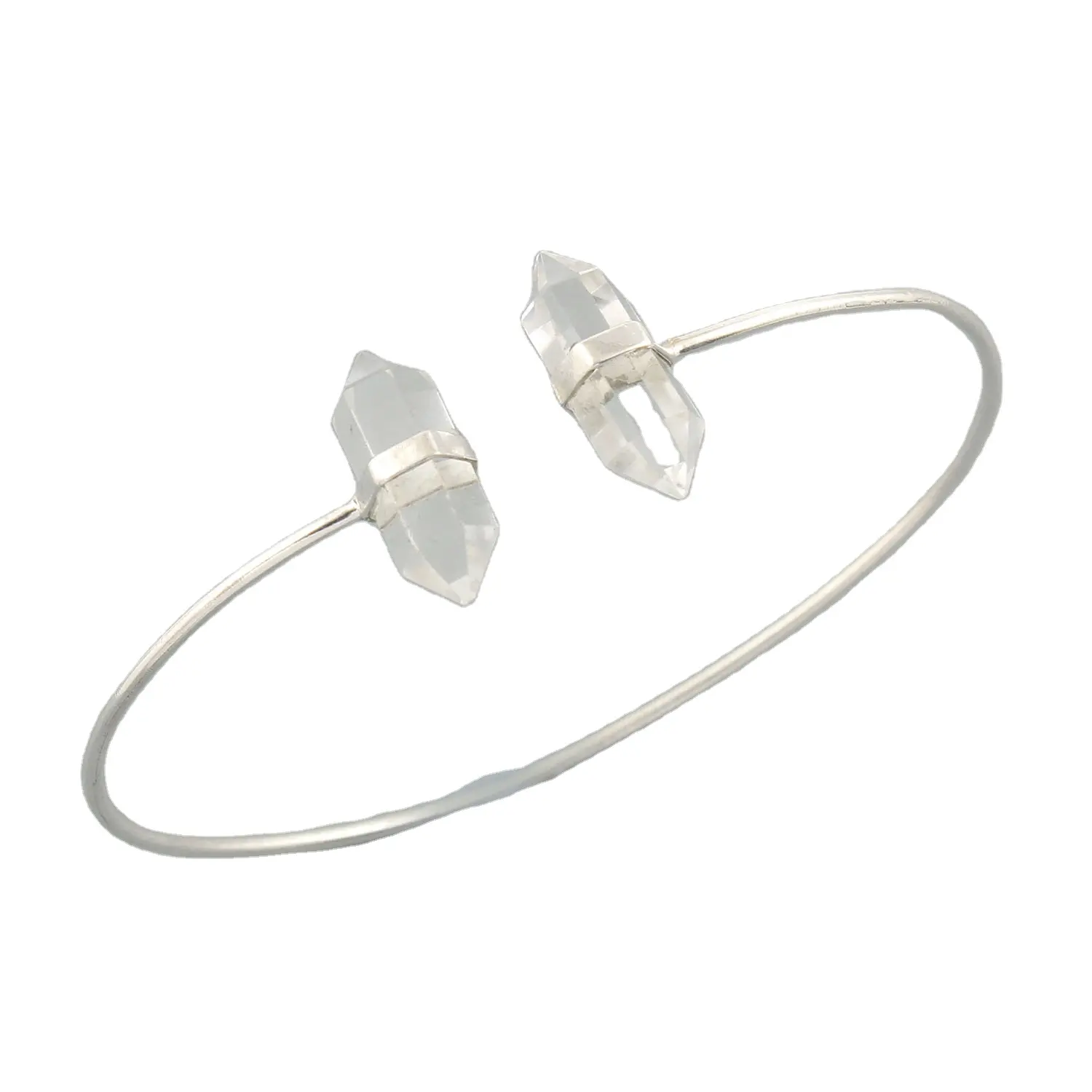 Bracelet en argent Sterling 925 avec Quartz en cristal pour homme et femme, bijoux faits à la main, design tendance