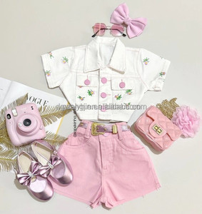 Completi Estivi per Bambine all'Ingrosso, Nuovi ed Eleganti Gilet con Collo all'Americana per Bambini, Set Versatili di Vestito e Pantaloni in Due Pezzi - Product Image 2