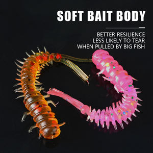20 pièces/sac Appâts souples de pêche en forme de ver 45mm 0.43g, Kit de leurres souples en PVC pour la pêche à la truite, au bar, à la perche en eau douce - Product Image 3