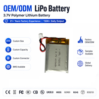 Baterai LiPo Kelas A Bersertifikasi CCC KC 702535 3.7V 600mAh untuk Pelacak GPS, Kunci Pintar, Perangkat Medis, OEM Kustom