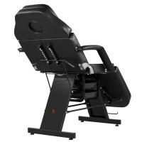 Table de Massage noire avec chaise de selle boîte de rangement nouveau Design lit de beauté pour Salon Spa pour salon chambre salle de bain entrepôt