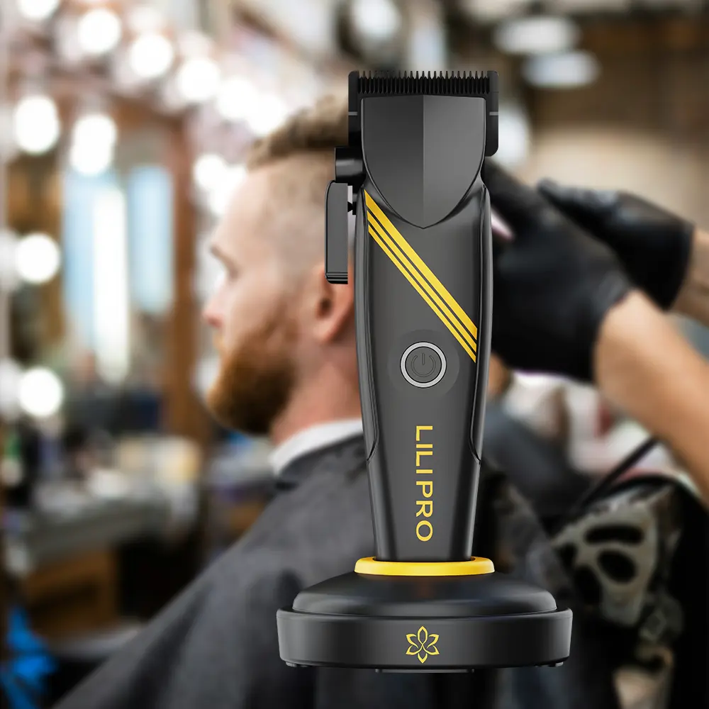 Lilipro Tông đơ cắt tóc chuyên nghiệp bằng kim loại 8000 + vòng/phút cho Nam Tông đơ cắt tóc không dây có thể sạc lại