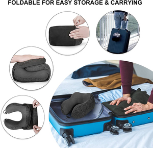 Almohada de Viaje Ergonómica Extra Grande en Forma de U, Almohada de Viaje para el Cuello con Capucha - Product Image 6