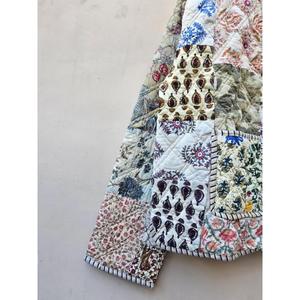 Abrigo de invierno elegante para mujer, Chaqueta corta de tela TNT bordada Suzani desmontable con relleno de algodón estampado acolchado sólido - Product Image 3