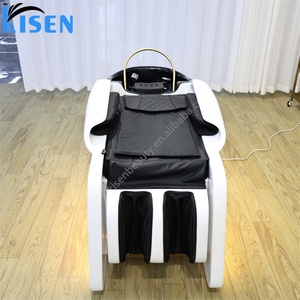 KISEN Fauteuil de lavage de cheveux électrique automatique confortable avec massage 4D et bac intégré pour salon de coiffure et spa capillaire, vente en gros - Product Image 4