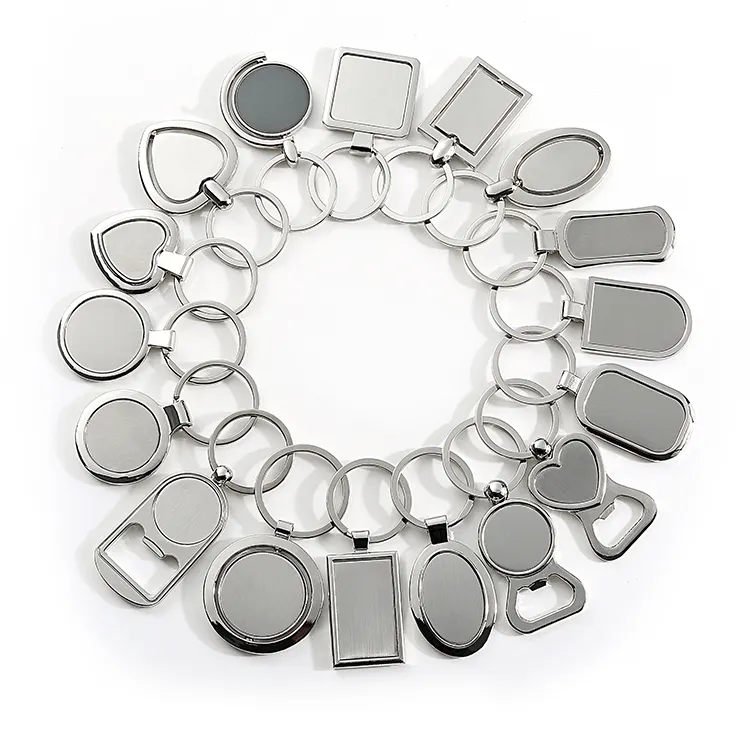 2024 promozione in Stock portachiavi a sublimazione in bianco portachiavi in metallo personalizzato in acciaio inossidabile portachiavi in bianco per incisione