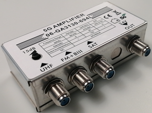 24V DC UHF 470-698MHz 5G amplificador FM + BII 88-230MHz sat 950-2150 MHz Amplificador de satélite cabecera Amplificador - Product Image 4