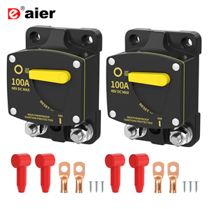 Disyuntor de reinicio Manual eléctrico de 12V CC, disyuntor de coche resistente al agua, interruptor de encendido y apagado M8 de 100 amperios, protector 100A - Product Image 1
