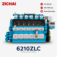 Moteur diesel marin à vitesse moyenne SCDC ZICHAI 6210ZLC 374-882 kW 600-1000 tr/min, remplacement pour Yanmar 6N330, utilisé pour les bateaux de transport de marchandises