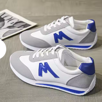 Chaussures de sport décontractées pour hommes Ysd, printemps, blanches, grande taille, respirantes, en maille et daim, à lacets, à enfiler, avec broderie sur le dessus