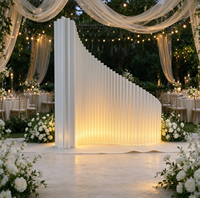 Écran pliable en papier avec éclairage LED, toile de fond de mariage, cloison mobile pour la décoration de scène d'événements et de fêtes de mariage