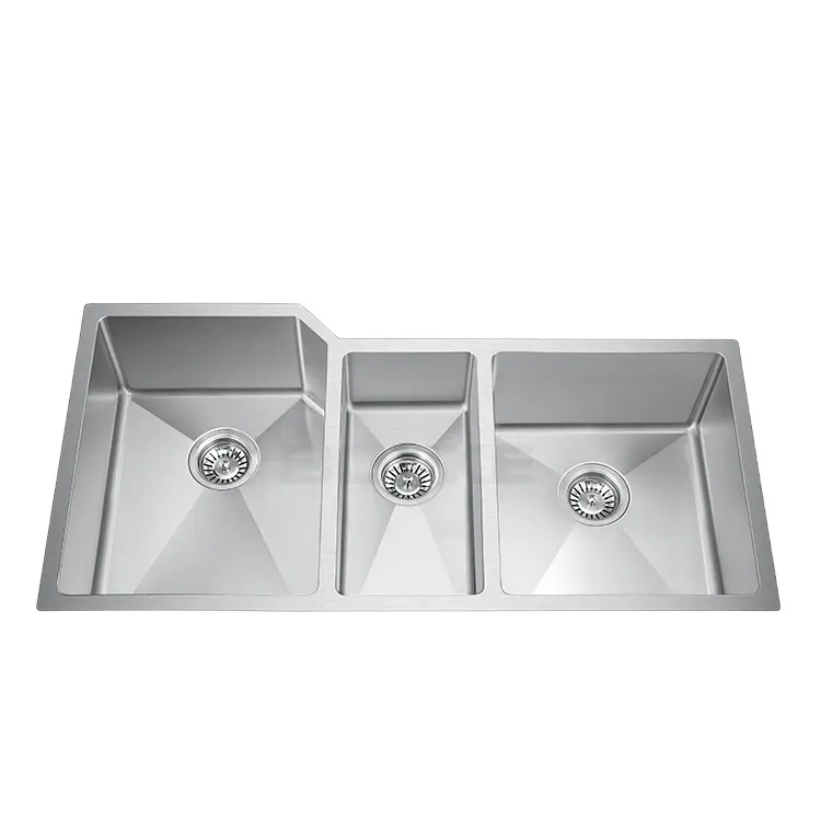 39-1/2 "x20-1/2" x 9 "Triple Bowl Stainless Steel Handmade Kitchen Undermount Three Drainer Sink