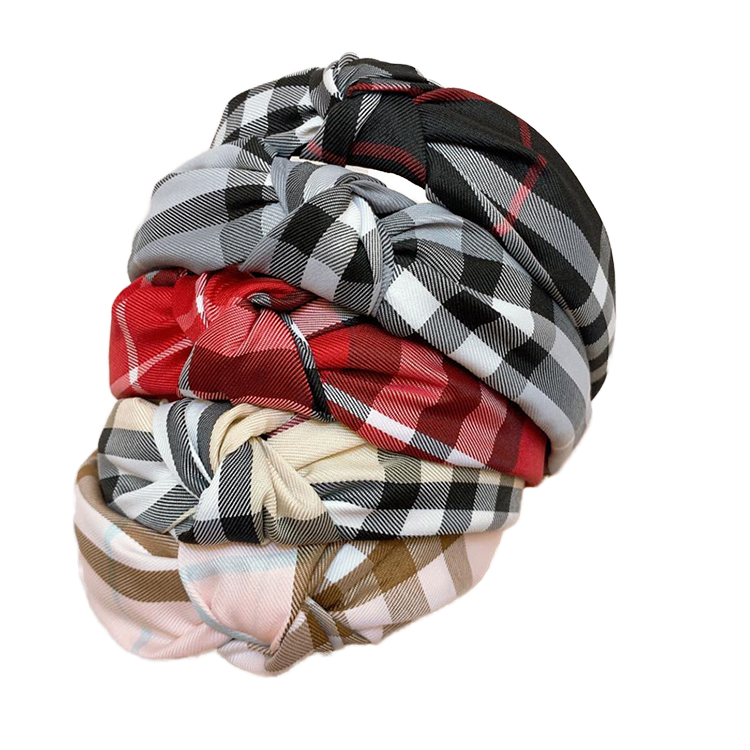 Finestyle Vintage European American Style Plaid Headband  display picture 3