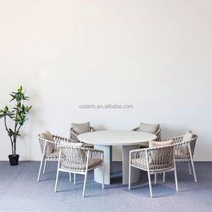Meubles de jardin en aluminium Kingmake, vente en gros de chaises en aluminium avec corde, meubles de jardin de luxe, 6 pièces. - Product Image 4