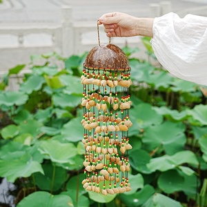 Campana de Viento de Cáscara de Coco en Oferta, Campana de Meditación y Yoga, Adorno Colgante para Exteriores, Instrumentos de Sanación - Product Image 5
