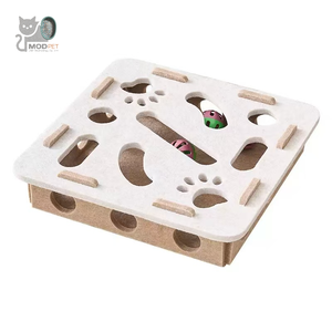 Piccolo gatto Pet intelligenza labirinto auto-intrattenimento scatola di feltro con scavando palla campana alleviare la noia giocattolo - Product Image 1