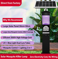 Tueur de moustiques solaire extérieur IP65, répulsif de jardin, anti-moustiques électrique avec interrupteur à bouton, puissant insecticide