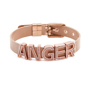 Bracelet à perles pour hommes et femmes, bijou unisexe, en acier inoxydable, avec boucle coulissante en maille et lettres, à faire soi-même, Design spécial, 10mm - Product Image 3