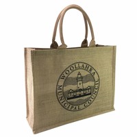 Sac fourre-tout en jute personnalisé avec logo imprimé