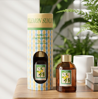 Diffuseur de parfum d'ambiance en verre rond à épaule inclinée, 100 ml, avec revêtement par pulvérisation, pour la maison, OEM