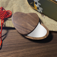 Miroir circulaire simple face en bois personnalisé en bois de hêtre et noyer miroir en bambou respectueux de l'environnement en bois massif