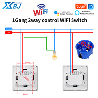 Interrupteur à double commande en forme de noyau ue/royaume-uni interconnexion Wifi étanche interrupteur intelligent variateur 1/2/3 Gang 1 voie norme européenne
