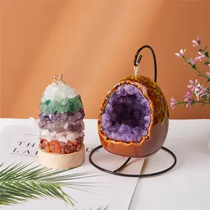 Gema Natural suerte chakra habitación Oficina escritorio dinosaurio huevo Cueva de cristal adornos Hogar Accesorios amatista <span class=keywords><strong>tesoro</strong></span> cuenca - Product Image 1