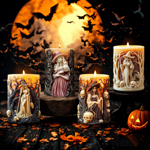 DUMO <span class=keywords><strong>Halloween</strong></span> 3d stampo in Silicone per candele per decorazione regalo di aromaterapia stile ritratto strega - Product Image 2