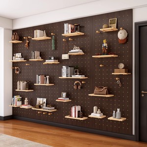 Panel Organizador de Pared de Madera con Ganchos y Estantes <span class=keywords><strong>para</strong></span> el Hogar, Oficina, Sala de Manualidades, Exhibición de Herramientas - Product Image 5