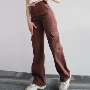高品質の女性のカーゴパンツレディースミッドライズカジュアルファッションカーゴパンツプラスサイズの女性のズボン