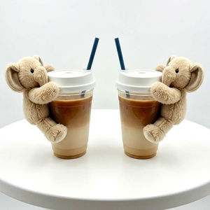 Decoración para Taza <span class=keywords><strong>de</strong></span> Café con Forma <span class=keywords><strong>de</strong></span> <span class=keywords><strong>Elefante</strong></span> y Oso <span class=keywords><strong>de</strong></span> Peluche con Fijación <span class=keywords><strong>de</strong></span> Velcro - Product Image 4