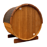 Sauna Barrel Outdoor 2-6 Orang Rumah Kayu Solid dengan Kompor Listrik Uap Ruang Sauna Mewah Outdoor untuk Rumah Taman Spa