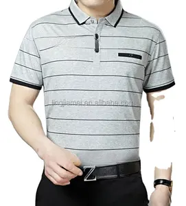 Nieuwste Ontwerp Polo Hoge Kwaliteit Populaire Puur Katoenen Stof Heren Polo Kraag Streep Casual Poloshirt