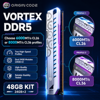 CODE D'ORIGINE Vortex RGB 48GB 24GBx2 DDR5 6000MHz CL26 UDIMM 288 broches Dissipateur thermique en aluminium XMP 3.0 EXPO pour PC de jeu en stock