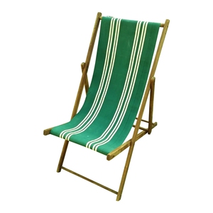 Chaise longue de plage pliable en <span class=keywords><strong>bois</strong></span> personnalisée en <span class=keywords><strong>tissu</strong></span> rayé pour l'extérieur avec logo pour la bière Cambodgienne Tennent's - Product Image 4
