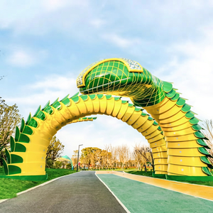 Grande lanterne de dinosaure/dragon d'extérieur, étanche, en tissu de soie, pour festival, arche décorative personnalisée pour le Nouvel An chinois - Product Image 1