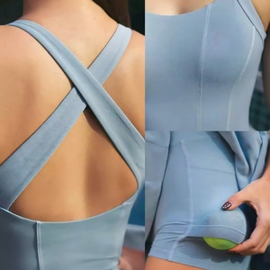 Women's Summer Quick Dry One-Piece Tennis <b>Skirt</b> Padded Shorts Breathable <b>Elastic</b> Waist Golf Sports Dress Custom Heat-Transfer - Product Image 2