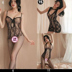 Conjunto de Lencería Sexy para Adultos con Medias, Diseño Entrelazado, Material de Seda Negra, Pasión en la Cama, Sin Tiras - Product Image 4