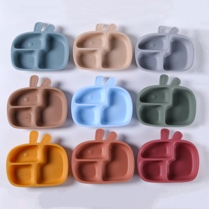 Silicone Baby Dinner Plate with Suction Cup Food Grade Kidsren's Separated Meal Bowl <b>Set</b> Integrated <b>Lunch</b> Boxes - Product Image 2