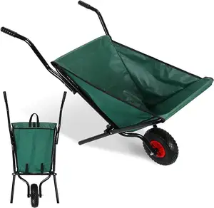 Katlanabilir katlanır hafif bahçe el arabası ağır Oxford kumaş çim için yeşil çim sepeti