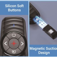 Nuevo Presentador PPT 2 en 1 con Doble Cabezal USB Tipo C, Lápiz para Pasar Páginas, Control Remoto Multifunción para Presentaciones