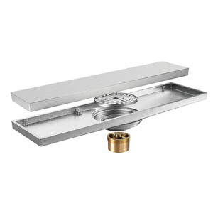 HIDEEP Phòng Tắm Vòi Sen Antique Brass / Matte Đen/Chải Cống Chèn Gạch 300X82 Mét Tuyến Tính Chống Mùi Thoát Nước Sàn - Product Image 4