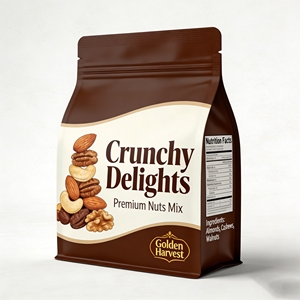 Bolsa de pie personalizada con impresión mate, con cierre de ocho sellados laterales y cremallera, <span class=keywords><strong>para</strong></span> alimentos, alimentos <span class=keywords><strong>para</strong></span> mascotas y frutos secos, con impresión interior - Product Image 1