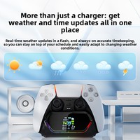 Support de charge rapide pour manette de jeu compatible avec éclairage RGB, en matériau ABS, station de rangement pour contrôleur